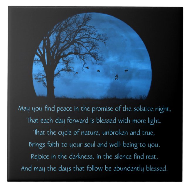Azulejo Bendición del Solsticio de Invierno con Luna y Rob (Frente)
