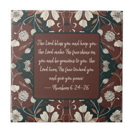 Azulejo Bendición personalizable de flores de otoño Noir