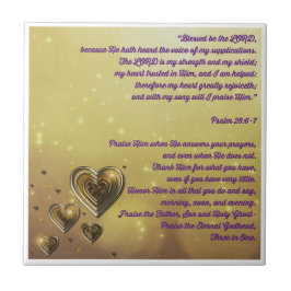 Azulejo Bendito sea el Señor Salmo 28:6-7