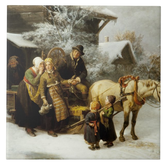 Azulejo Bengt Nordenberg - Salir de casa (Frente)