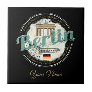 Azulejo Berlin Alemania Brandenburg Gate Vintage Souvenir