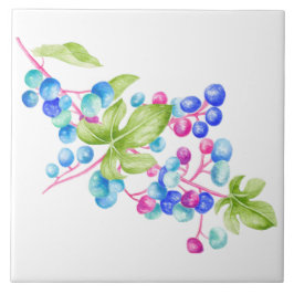 Azulejo Berries de porcelana sobre una tela cerámica (1)