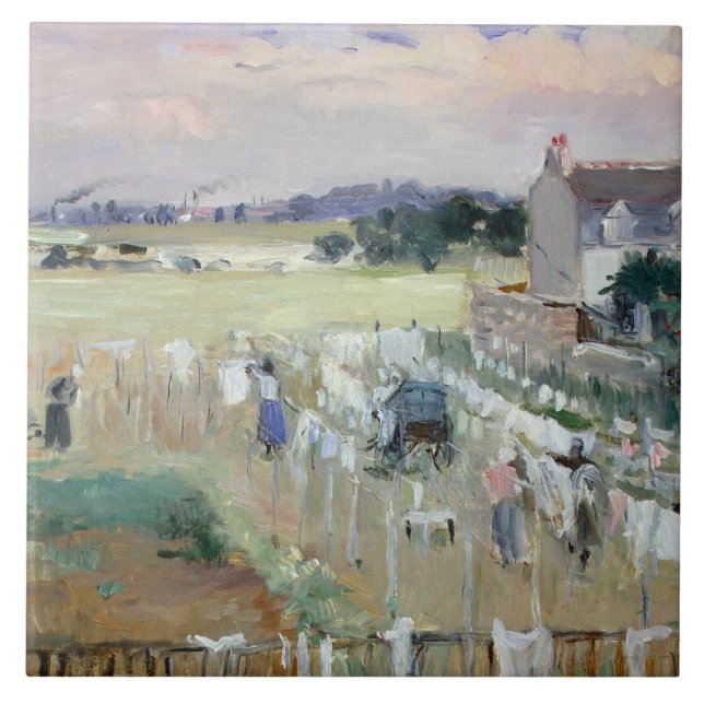 Azulejo Berthe Morisot - colgando el lavadero hacia fuera (Frente)