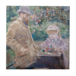 Azulejo Berthe Morisot - Eugene Manet con su hija