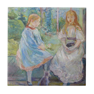 Azulejo Berthe Morisot - Jóvenes muchachas en la ventana