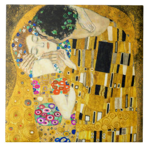 Azulejo Beso de Gustav Klimt / Arte Romántico del Día de S