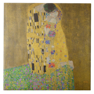 Azulejo Beso, Los amantes besándose y Abrazo de Gustav Kli