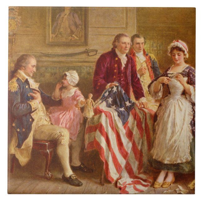 Azulejo Betsy Ross, 1777 (Historia de los Estados Unidos)  (Frente)