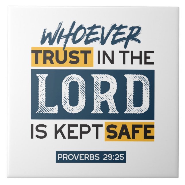 Azulejo Bible Quote Art - Proverbs 29:25 Trust in God (Frente)