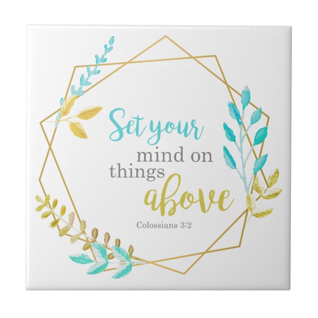 Azulejo Biblia Verse Colossian Scripts Fe Cristiana (Frente)