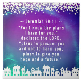 Azulejo Biblia Verse Jeremiah 29:11 Aldea de Navidades
