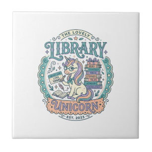 Azulejo Biblioteca de Unicornios Camiseta Gráfica Capricho