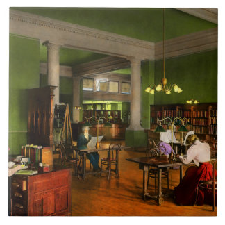 Azulejo Biblioteca - Lectura de adultos 1900
