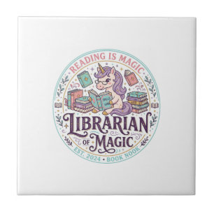 Azulejo Bibliotecario Unicornio de Magia Gráfico de Produc