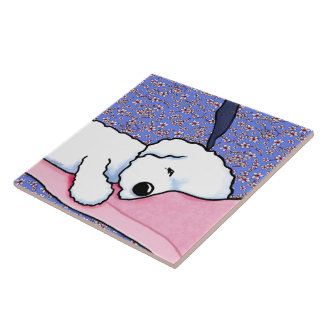 Azulejo Bichón cansado de perro de KiniArt