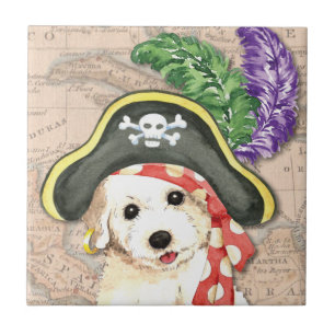 Azulejo Bichon Frise Pirate