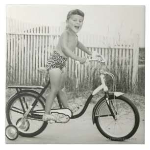 Azulejo Bicicleta del montar a caballo del chica