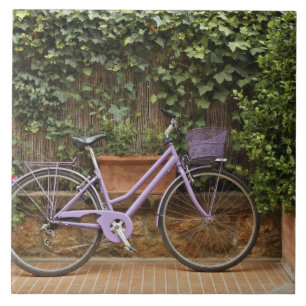 Azulejo Bicicleta estacionada, Pienza, Italia, Toscana
