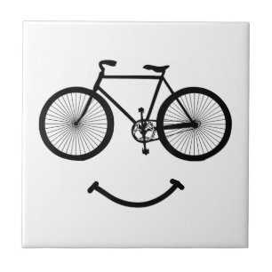 Azulejo Bicicleta y sonrisa camiseta ciclismo Tee Shirt Bl
