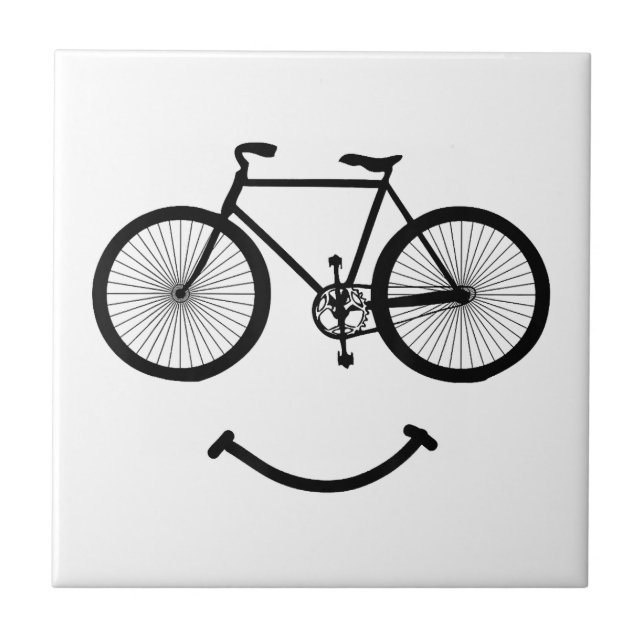 Azulejo Bicicleta y sonrisa camiseta ciclismo Tee Shirt Bl (Frente)