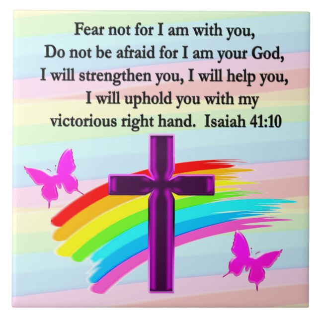 AZULEJO BIEN DISEÑO VERSO DE ISAIAH 41:10 (Frente)