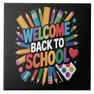 Azulejo Bienvenido de nuevo a la escuela
