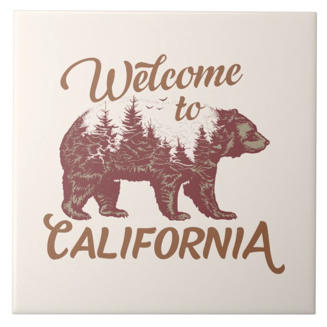 Azulejo Bienvenidos a California Bear (Frente)