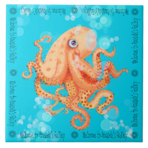 Azulejo Bienvenidos al galley pulpo de Amanda con burbujas