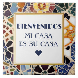 Azulejo Bienvenidos Mi Casa Es Su Casa Faux Mosaic Gaudi