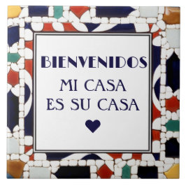 Azulejo Bienvenidos Mi Casa Es Su Casa Faux Mosaic Welcome