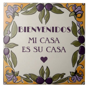 Azulejo Bienvenidos Mi Casa Es Su Casa Oliva Negra Bienven