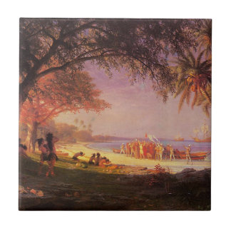 Azulejo Bierstadt Albert, El desembarco de Colón