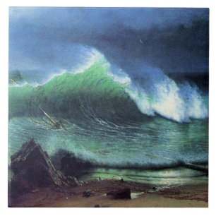 Azulejo Bierstadt - Mar de Esmeralda, pintura de arte fino