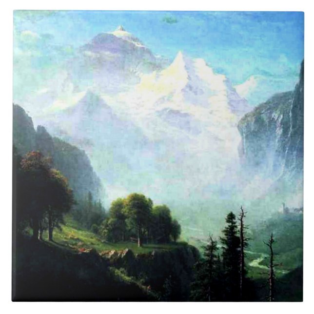 Azulejo Bierstadt - Staubbach Falls cerca de Lauterbrunnen (Frente)