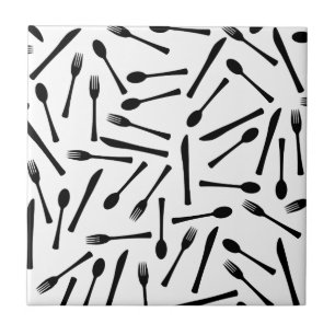 Azulejo Bifurcación del cuchillo y fondo de la cuchara