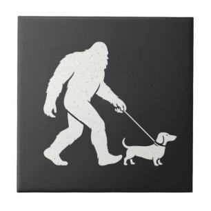 Azulejo Bigfoot Caminando Dachshund Divertido Wiener Dog P