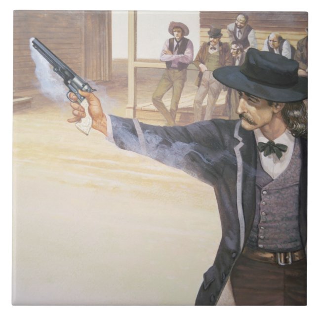 Azulejo "Bill salvaje" Hickok (1837-76) demuestra su marca (Frente)