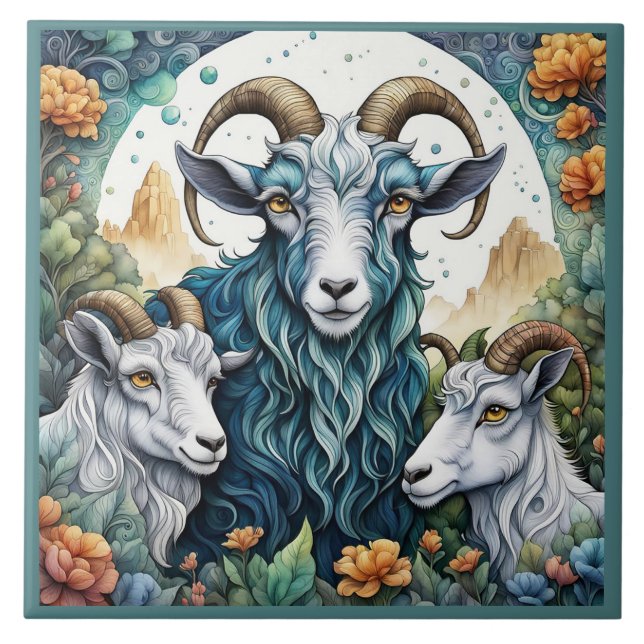 Azulejo Billy Goats Gruff (Frente)