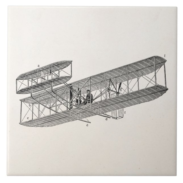 Azulejo Biplanos viejos retros del avión del biplano del (Frente)