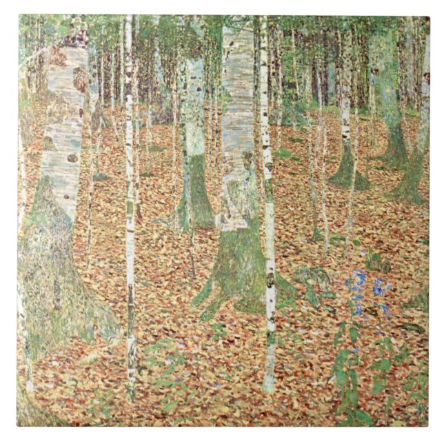 Azulejo Birch Forest by Gustav Klimt (Frente)