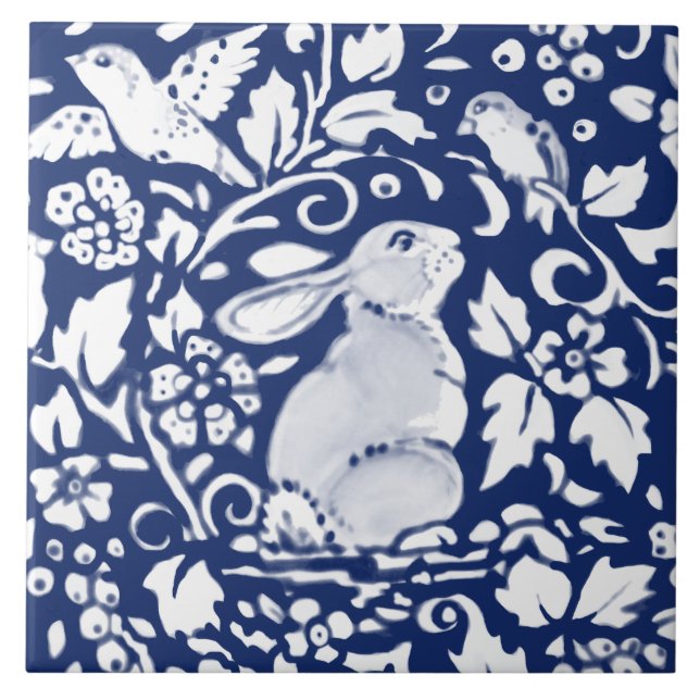 Azulejo Bird Dedham Delft Morris C (Frente)