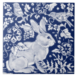 Azulejo Bird Dedham Delft Morris de la Marina Azul de Coba