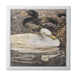 Azulejo Birds Two Ducks Victorian Art