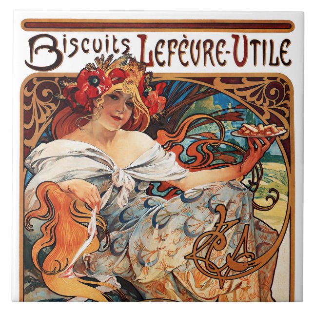 Azulejo Biscuit, Mucha (Frente)