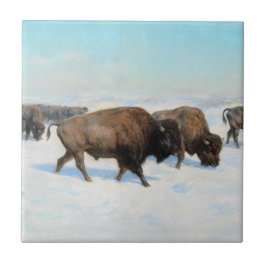 Azulejo Bison in the Snow (por Rosa Bonheur)