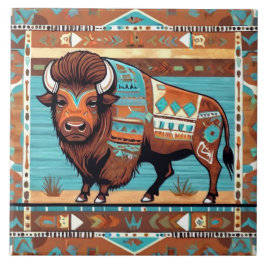 Azulejo Bison Southwestern Southwest Buffalo Decorativo