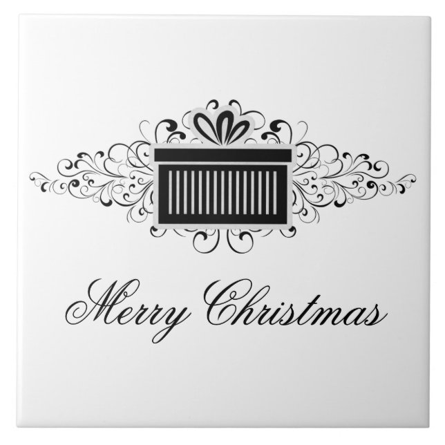 Azulejo Bizales de vacaciones, mosaico actual, negro (Frente)