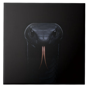 Azulejo Black 4 Luxe Tile con Mamba Elegancia Negra