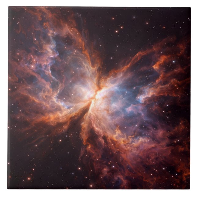 Azulejo Black 4 Luxe Tile with Butterfly Nebula (Frente)