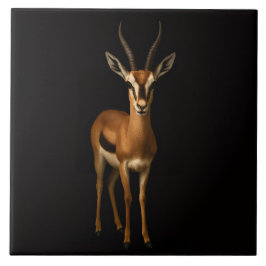 Azulejo Black 4 Luxe Tile with Elegant Gazella